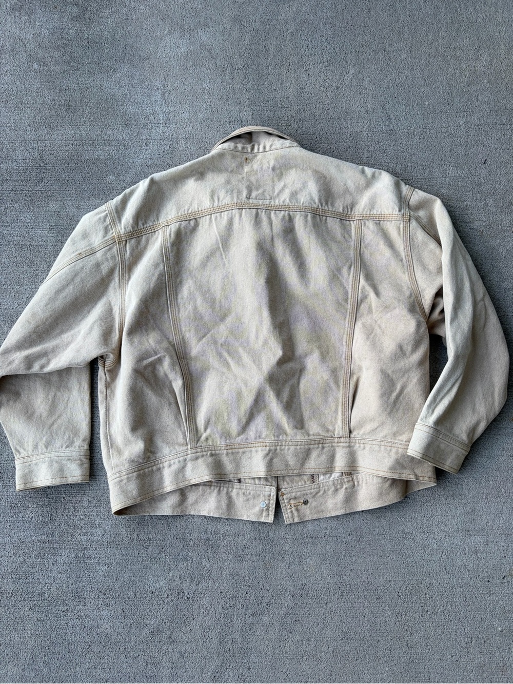 Vintage 90s crazy horse sun bleached floral embroidered jean jacket coat boho 12 - Picture 2 of 6